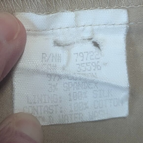 Poleci Size 2 Khaki Silk and Cotton Pants - Picture 14 of 16